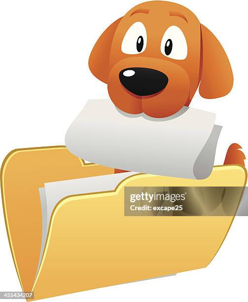 dog in folder - holding folder stock illustrations