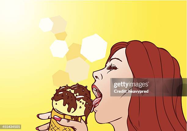 ice cream - yummy! - licking stock illustrations