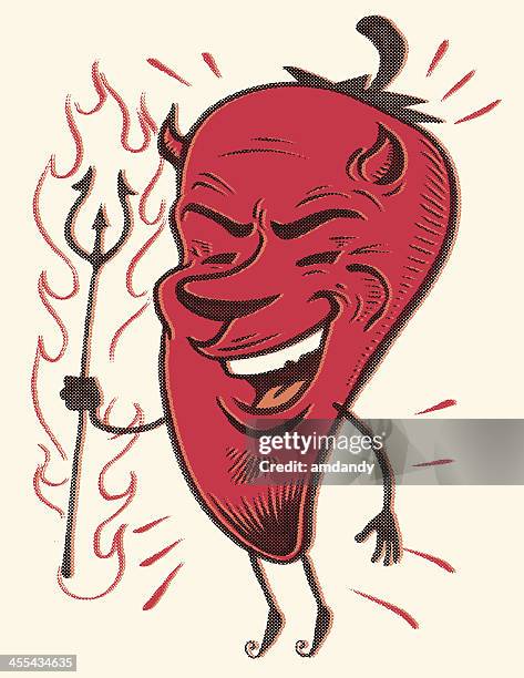 hot pepper sam - devil stock illustrations