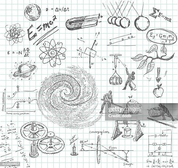 stockillustraties, clipart, cartoons en iconen met physics doodle - perpetuum mobile beweging