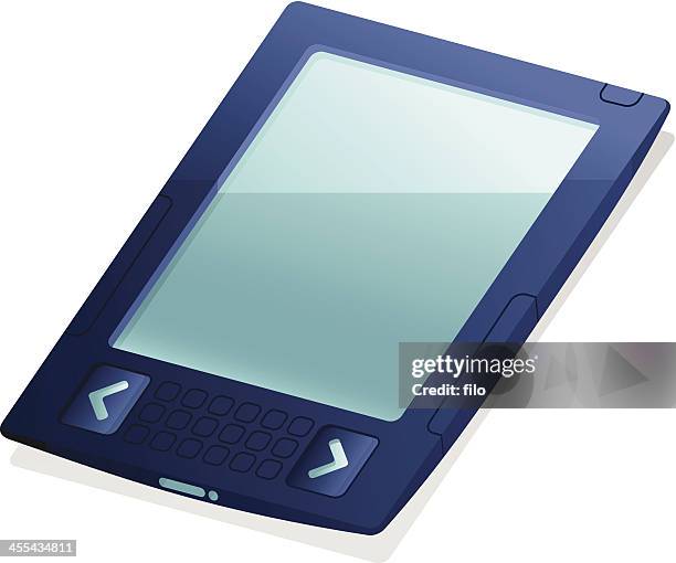 mobile e-reader device - ipad angle stock illustrations