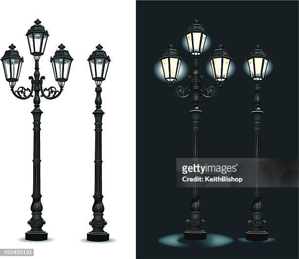 stockillustraties, clipart, cartoons en iconen met street lamps - lighting equipment - straatlamp