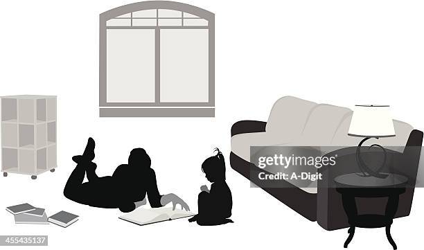 child care vector silhouette - teen babysitting stock illustrations