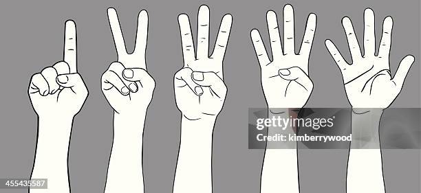 one to five - finger stock illustrations