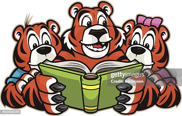 tiger read - tiger white background stock illustrations