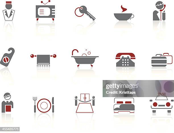 simple icons – hotel - doorman stock illustrations
