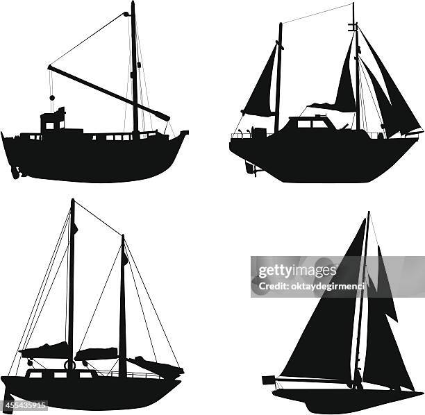 ships - catamaran stock illustrations