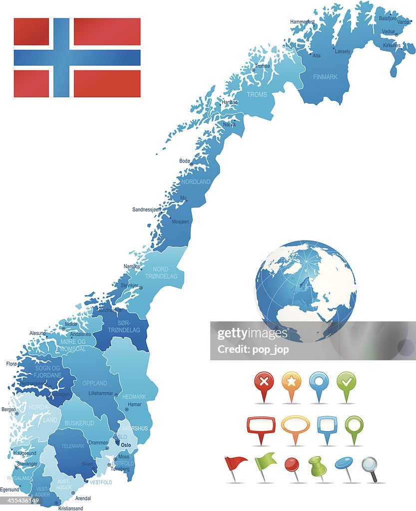 Norway - highly detailed map