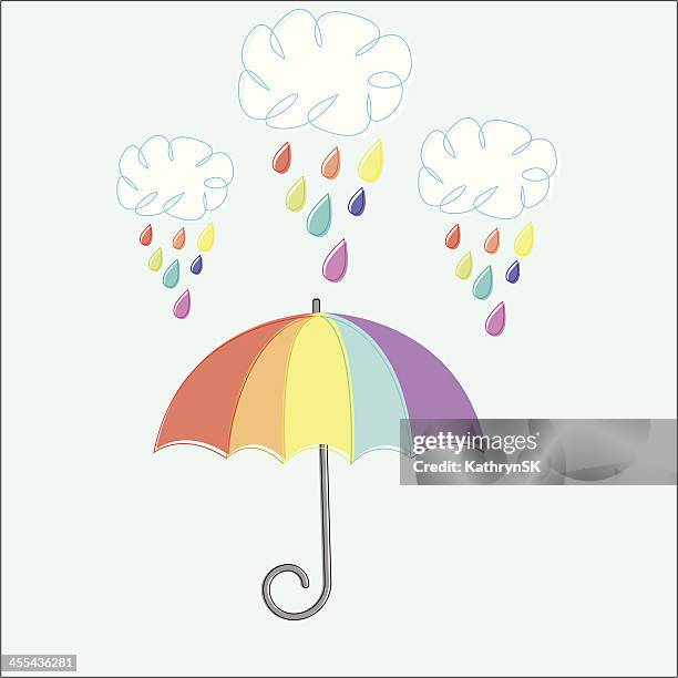 rainbow shower - kathrynsk stock illustrations