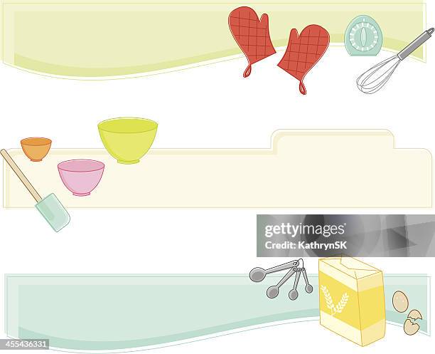 baking banners - cooking timer stock illustrations