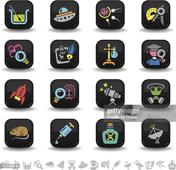 science icons | bbton series - beaker isolated stock illustrations