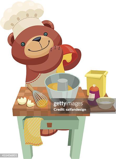 teddy bear series: pound pudding. - small kitchen stock illustrations