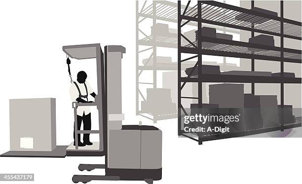 lagerhaus - gabelstapler stock-grafiken, -clipart, -cartoons und -symbole