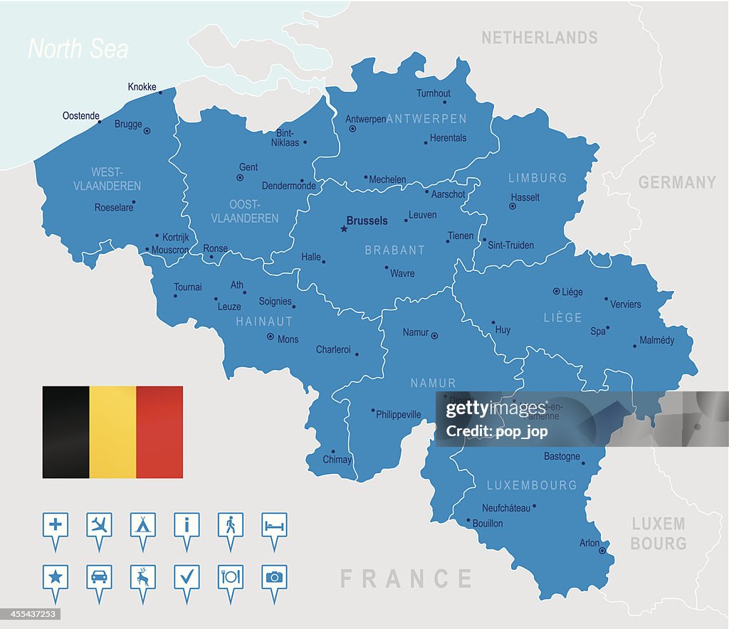 Belgium - highly detailed map