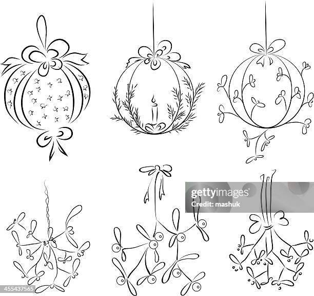 kissing ball - pomander stock illustrations