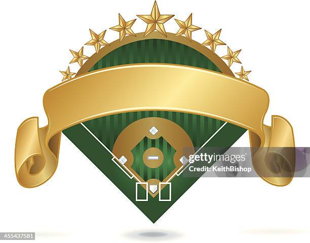 baseball field diamond banner background - baseball field stock illustrations