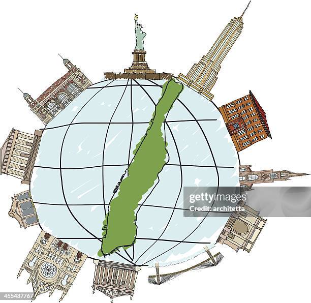 manhattan buildings - new york subway map stock illustrations