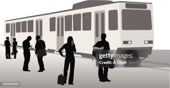 Train Ride Vector Silhouette Train Ride Vector Silhouette