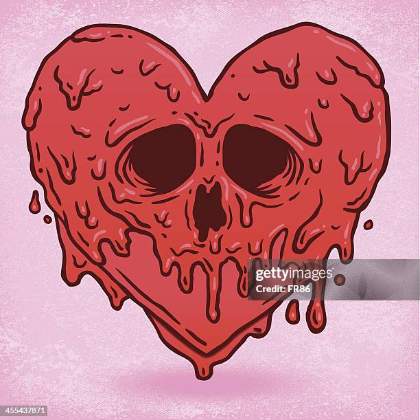 melted heart - blood covered stock illustrations