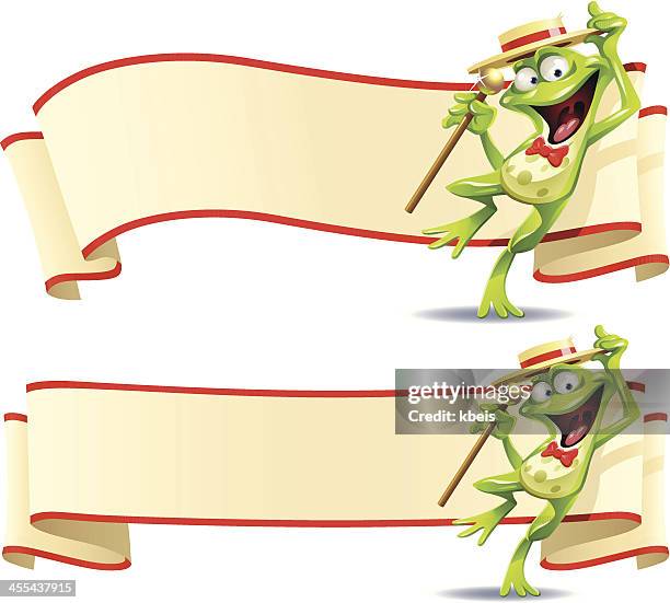 dancing frog banners - tree frog white background stock illustrations