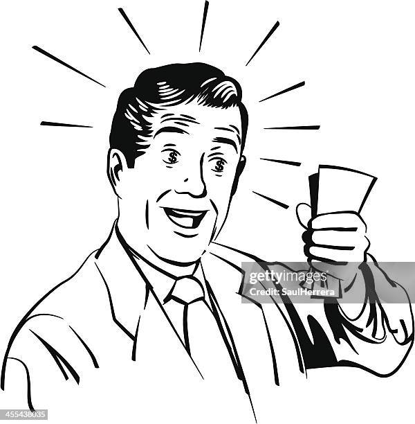 prize winner man - bingo stock illustrations