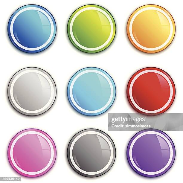 glänzende circle-abzeichen-set - zahlentastatur stock-grafiken, -clipart, -cartoons und -symbole