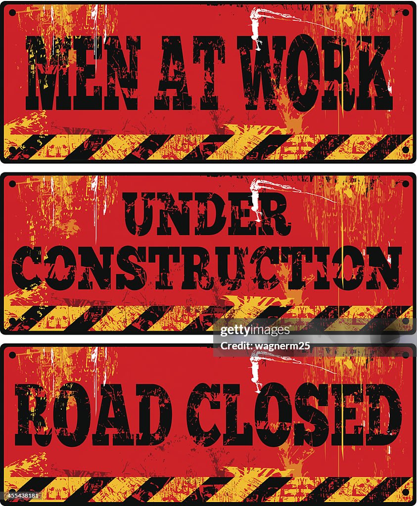 Grunge warnings plaques