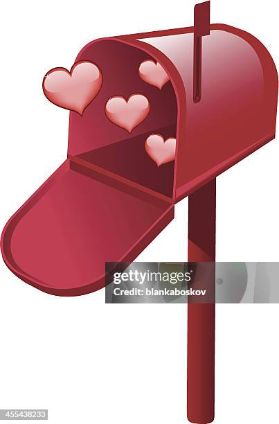 love mailbox - red post box stock illustrations