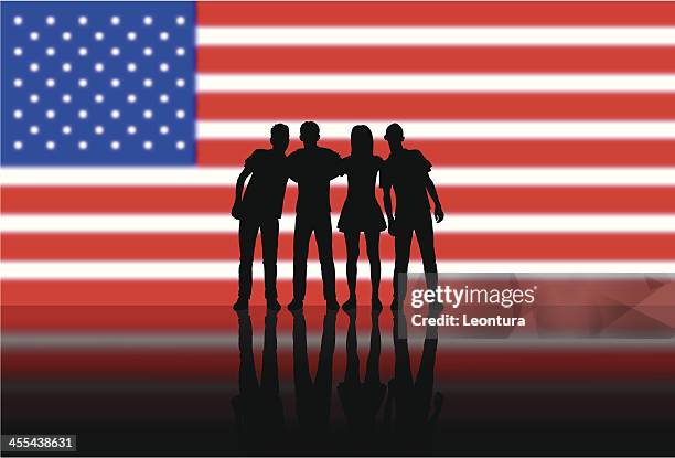 america together - bipartisanship stock illustrations