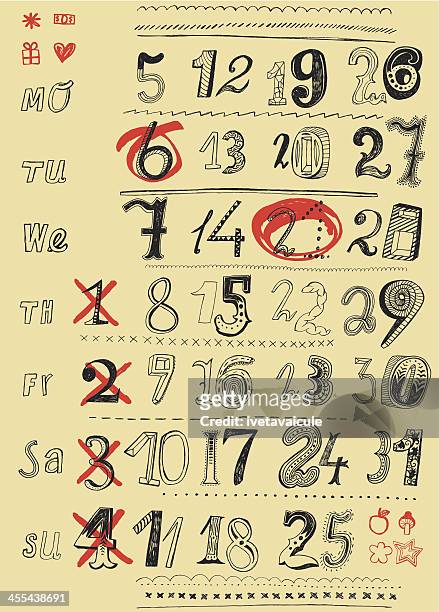 numbers in month calendar - 2 5 months 幅插畫檔、美工圖案、卡通及圖標