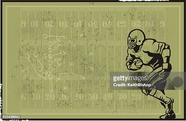 football player and field background - american football player vector stock illustrations