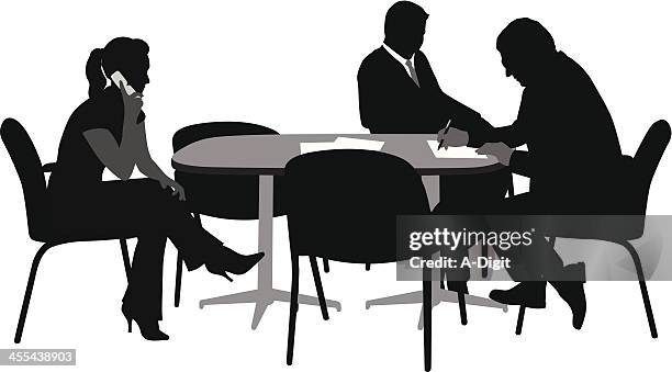 communications vector silhouette - signing document digital stock illustrations