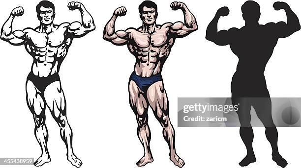 stockillustraties, clipart, cartoons en iconen met bodybuilder - muscle building