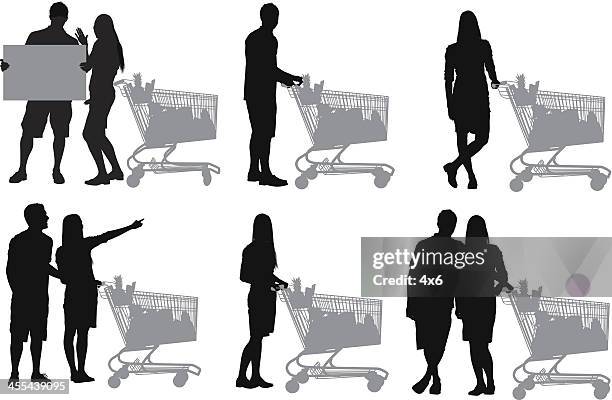 couple shopping groceries - 逛街 幅插畫檔、美工圖案、卡通及圖標