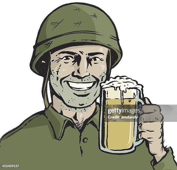 beer commander - 1960 stock illustrations
