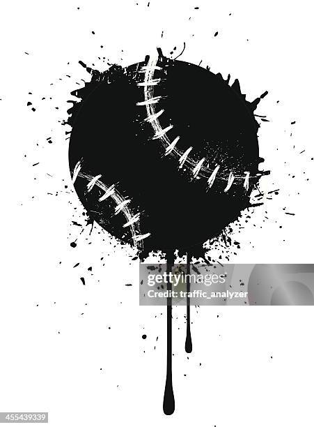 grunge baseball - baseball dirt stock illustrations