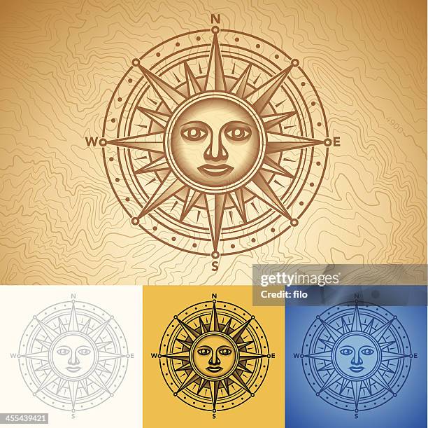 Compass Chartoons Compass Rose Cartoon Stock-Fotos und Bilder - Getty Images