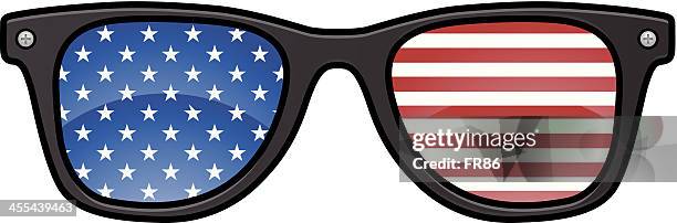 american glasses - red sunglasses stock illustrations