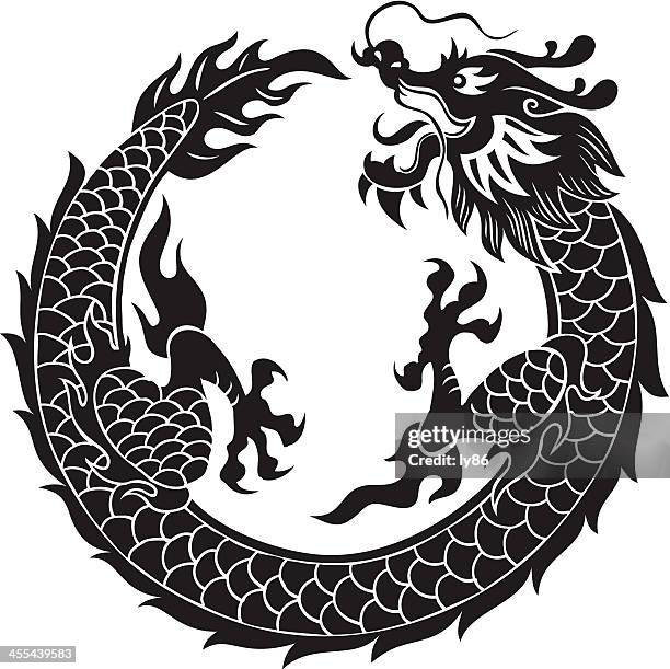 ilustrações de stock, clip art, desenhos animados e ícones de dragão negro - dragão