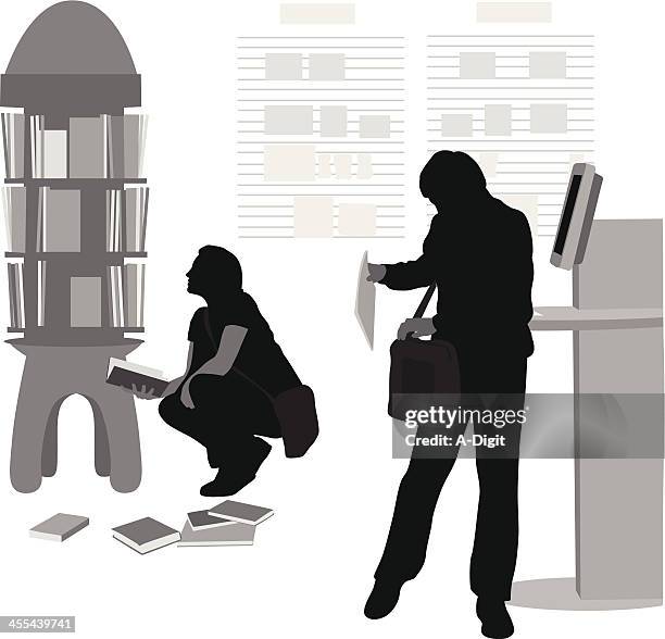 library search vector silhouette - person using screen reader stock illustrations