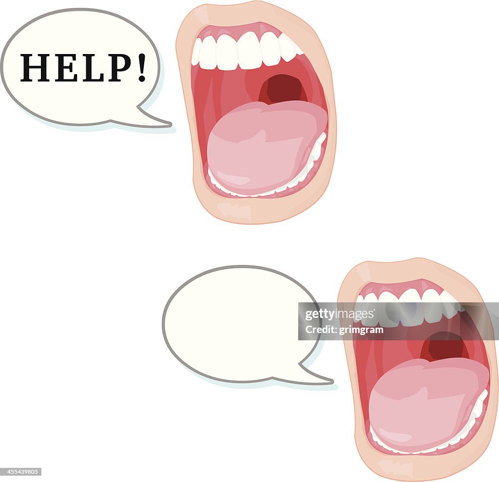 Shouting For Help Image Mouth Shouting For Help High-Res Vector Graphic - Getty Images