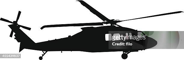 helicopter silhouette - air force stock illustrations