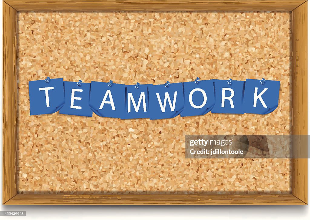 Teamwork Sticky Notes On Corkboard High-Res Vector Graphic - Getty Images