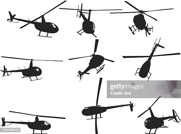 multiple image of helicopter - helicopter stock illustrations
