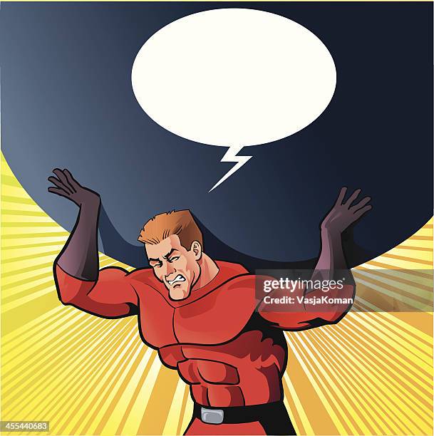 super hero lifting a globe - testosterone stock illustrations