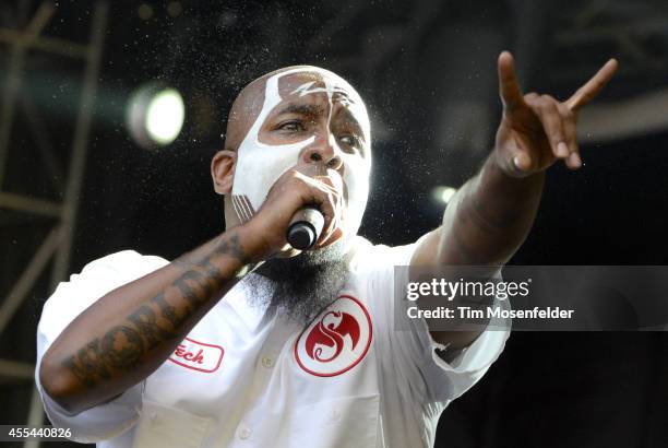 Tech N9ne performs during the Monster Energy Aftershock Music Festival at Discovery Park on September 13, 2014 in Sacramento, California.