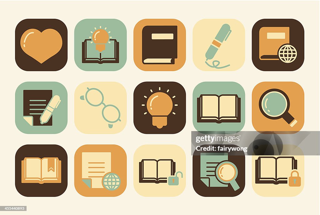 Ícones simples leitura