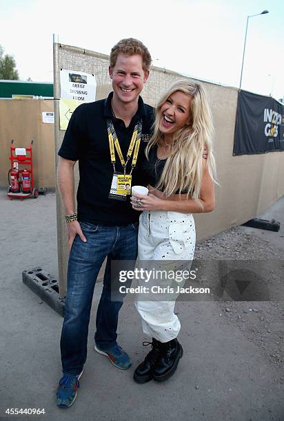 Prince Harry with Ellie Goulding backstage at the Invictus Games Closing Ceremony during the Invictus Games at Queen Elizabeth park on September 14,...