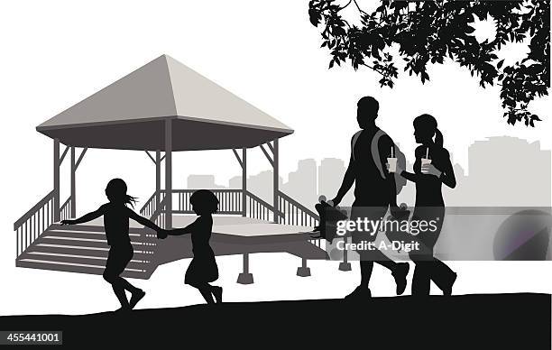 stockillustraties, clipart, cartoons en iconen met fun activities - family park