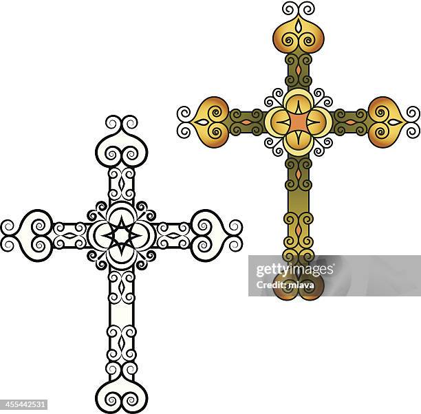 decorative cross - resurrection stock illustrations